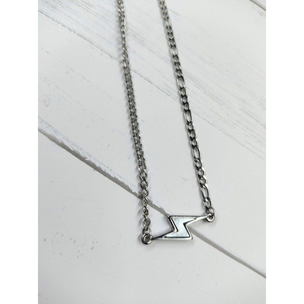 Silver Lightning Bolt Pendant Necklace - Women's Jewelry
